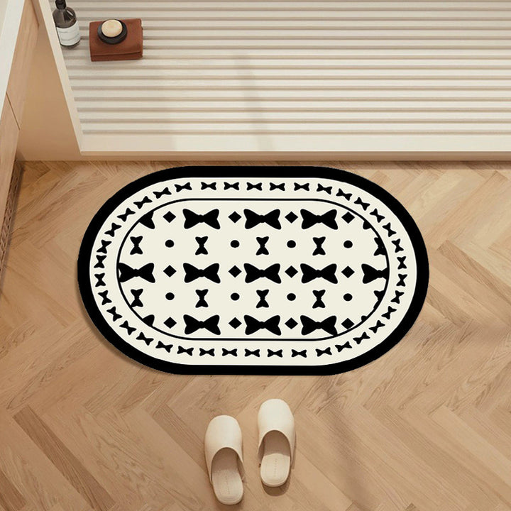 Elegant Floral Pattern Bathroom Rug