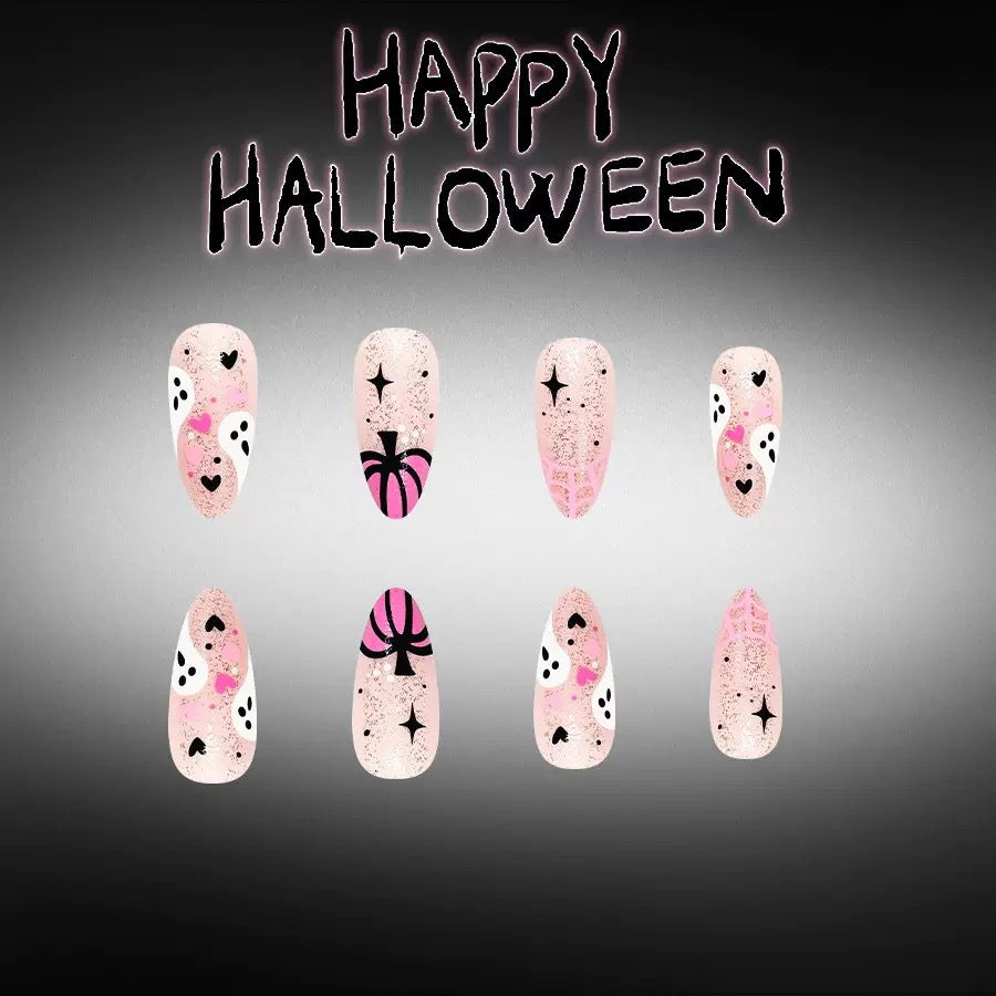 Nail art set with creative Halloween design and glitter Stornfield