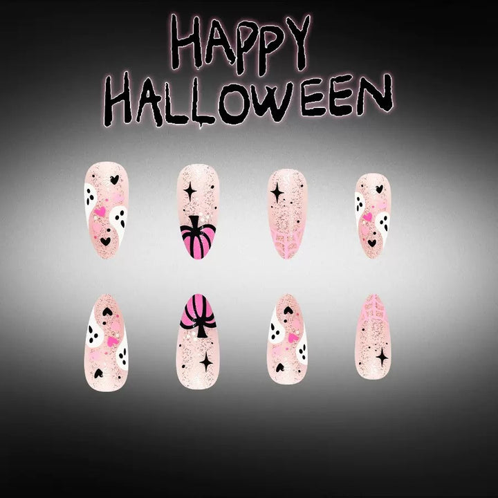 Nail art set with creative Halloween design and glitter Stornfield