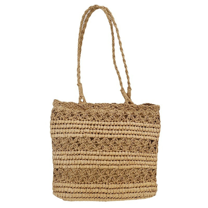 Hand-knotted beach bag in modern mesh design Stornfield