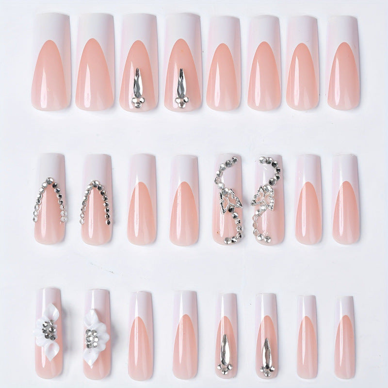 Decorative Rhinestone-Embellished Press-On Nail Set