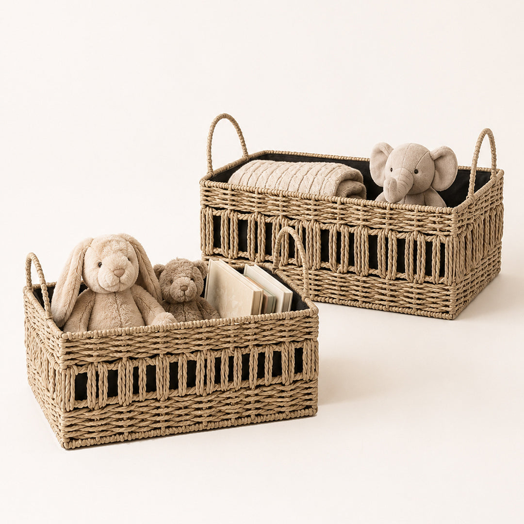 Versatile storage basket made of natural material Stornfield
