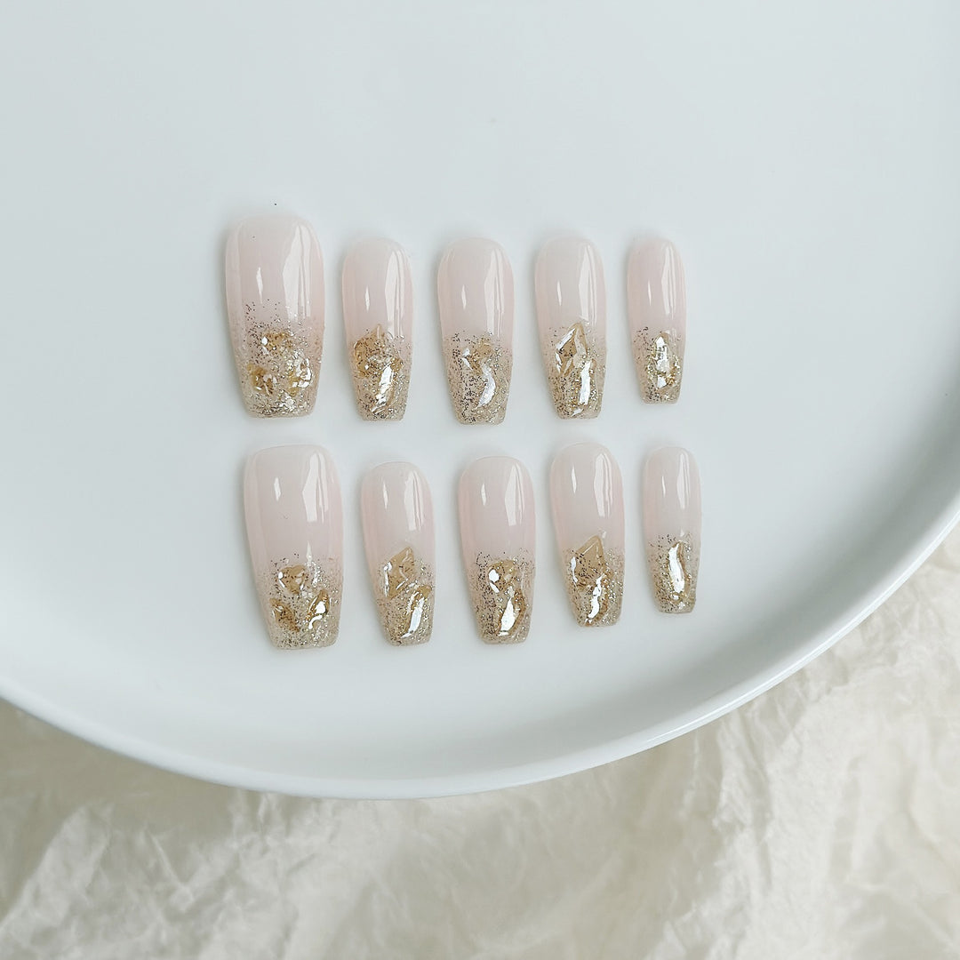 Luxurious Glitter-Dipped Press-On Nail Set