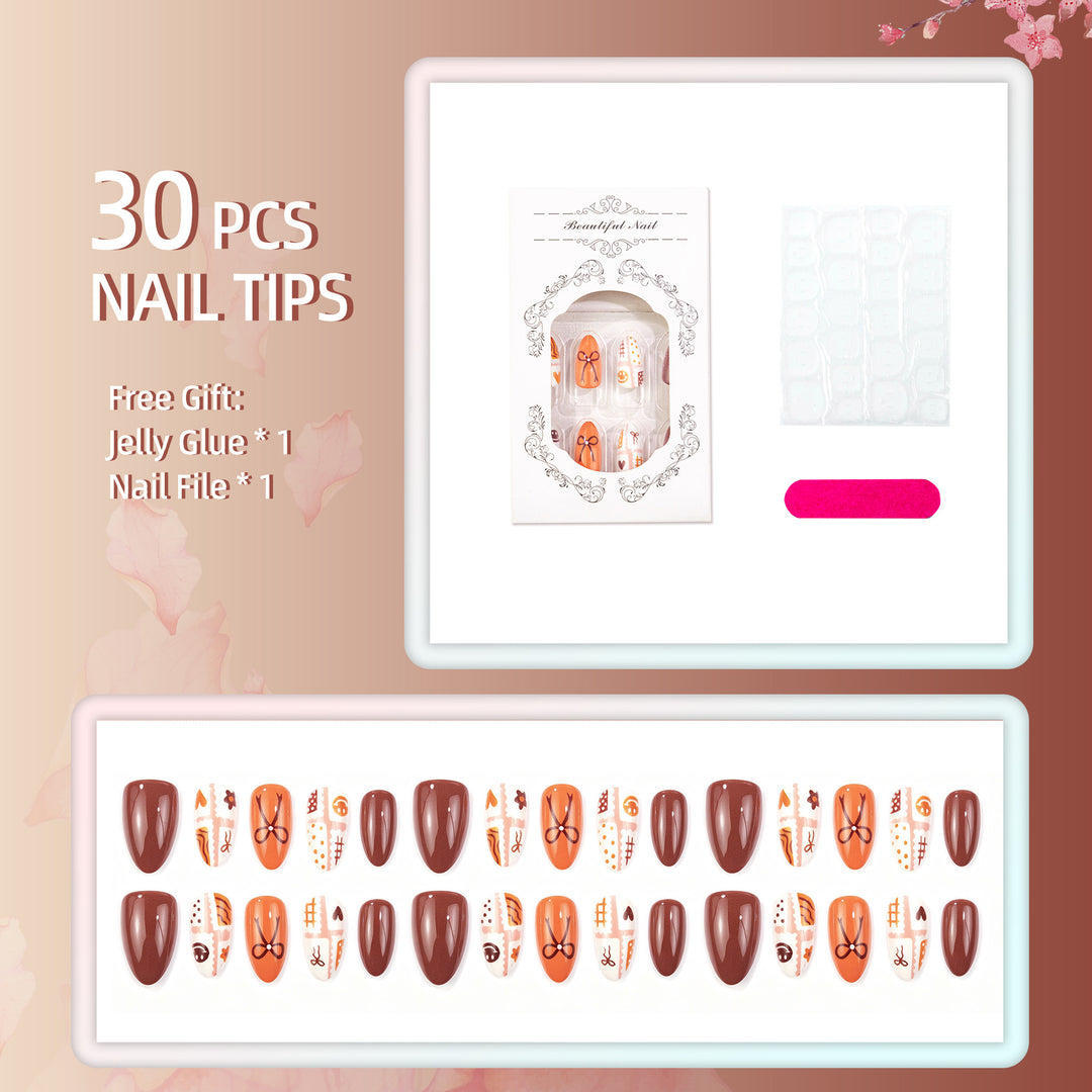 Creative Hand-Painted Press-On Nail Art Set