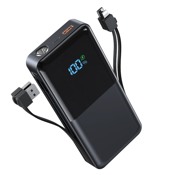 Power bank with integrated charging cables and LCD display Stornfield
