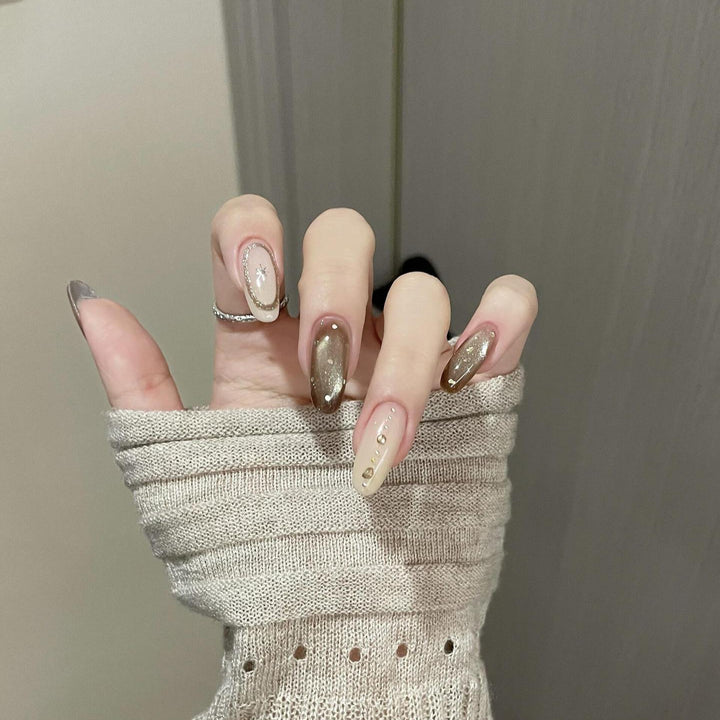 Artificial nails with glitter and star design Stornfield