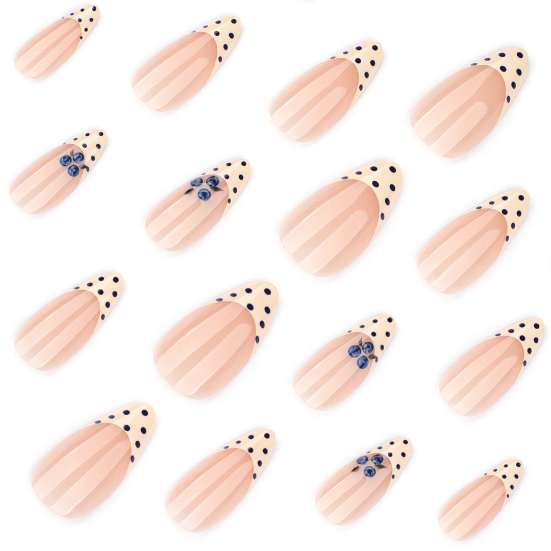 Artful Nail Extensions with Delicate Flower and Dot Design Stornfield