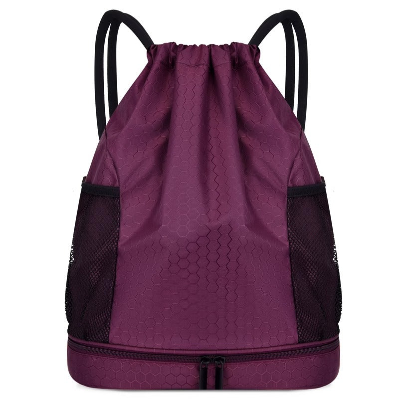 Lightweight Hexagonal Pattern Drawstring Backpack Stornfield