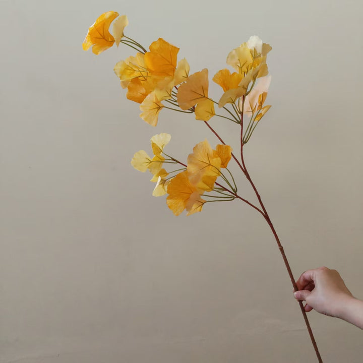 Lifelike Ginkgo Leaf Decorative Stem