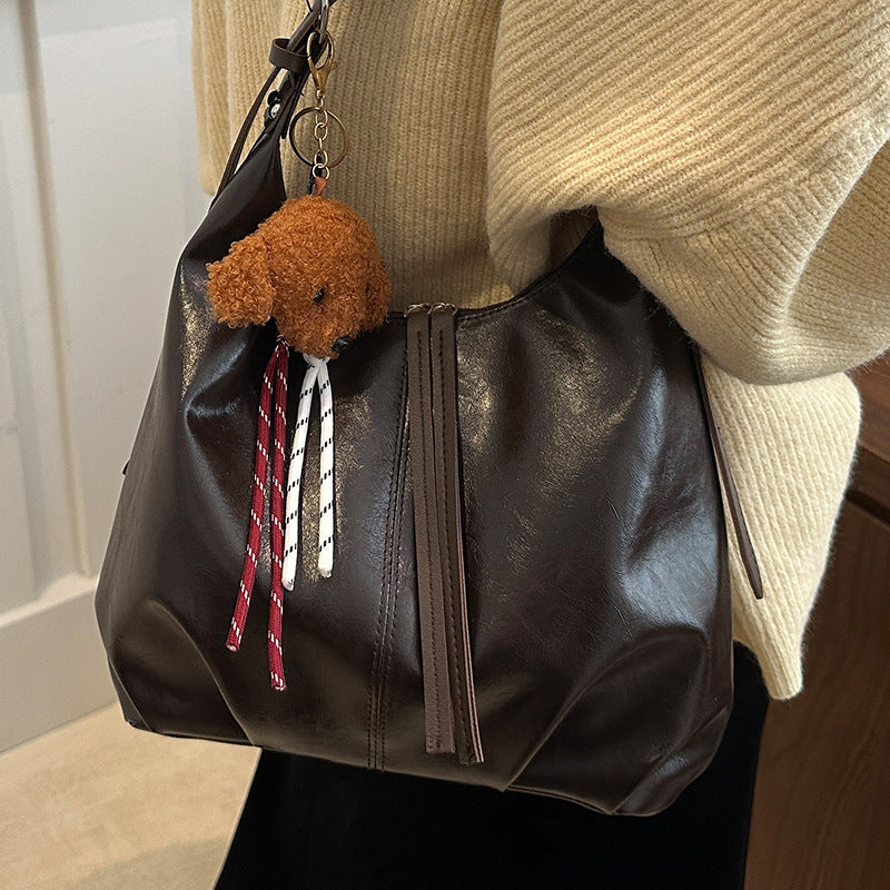 Faux Leather Bucket Bag