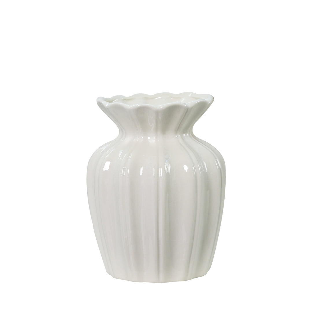 Fluted Ceramic Decorative Flower Vase Stornfeild