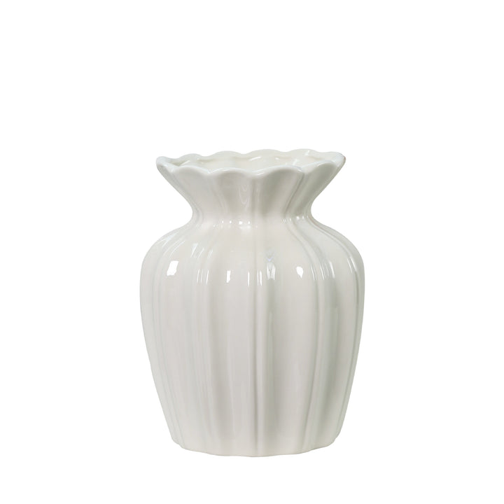 Fluted Ceramic Decorative Flower Vase Stornfeild