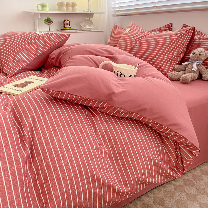 Checked Pattern Duvet Cover Set