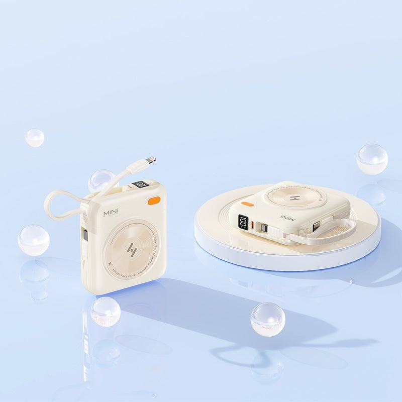 Compact power bank with integrated cable and LED display Stornfield