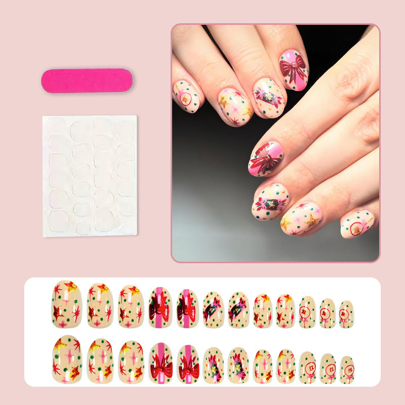 Artificial nail set with festive snowmen and Christmas motifs Stornfield