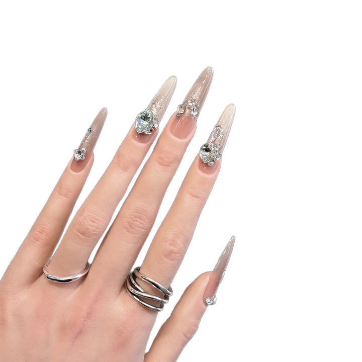 Glamorous Stiletto Press-On Nail Tips with Crystal Embellishments Stornfield