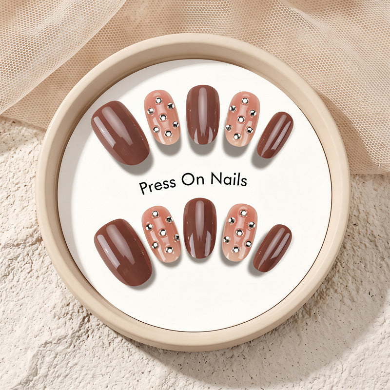 Decorative Press-On Nail Set with Star and Bow Designs Stornfield