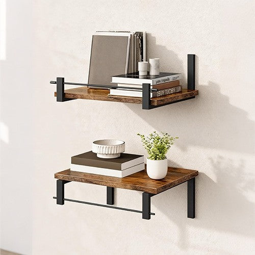 Wall shelf with industrial wood-metal design Stornfield