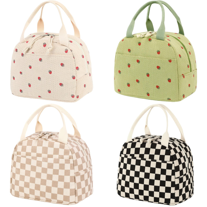 Charming Strawberry Print Insulated Lunch Bag