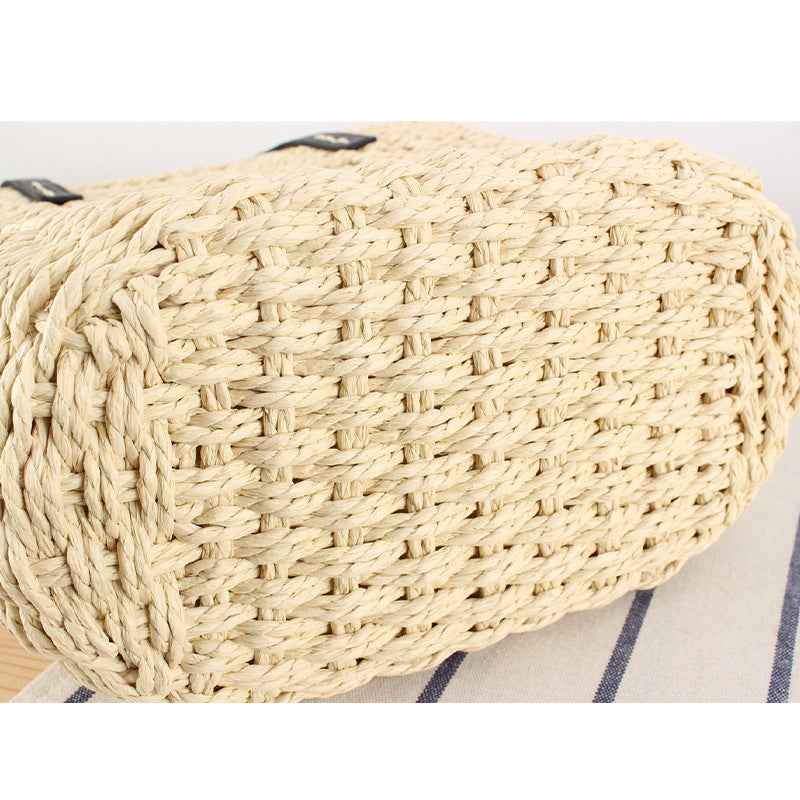 Handmade macrame tote bag with leather accents Stornfield