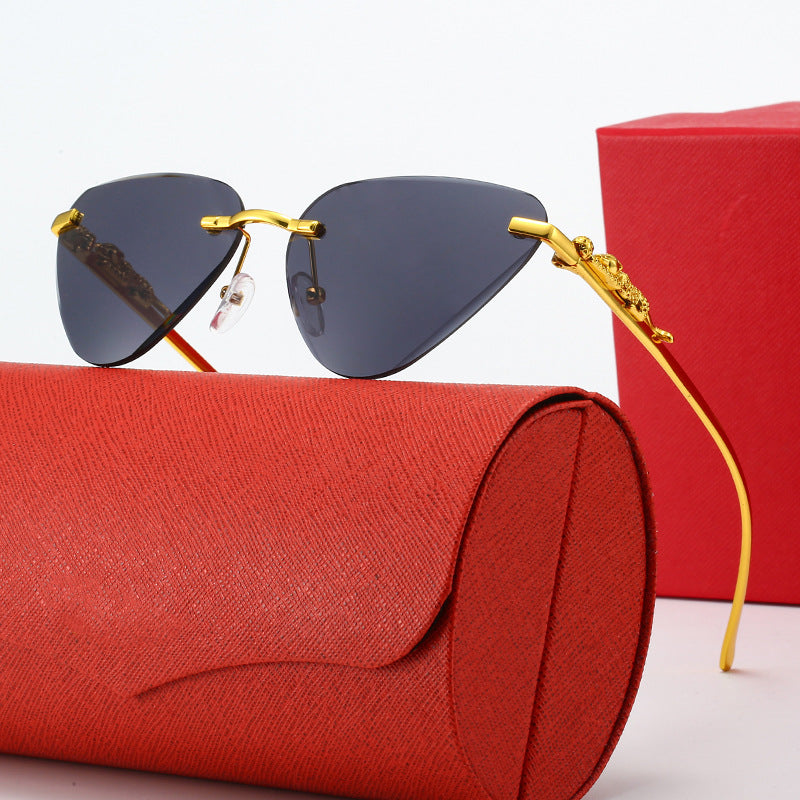 Women's Designer Sunglasses with Creative, Triangular Frame and Elegant Gold Accents Stornfield