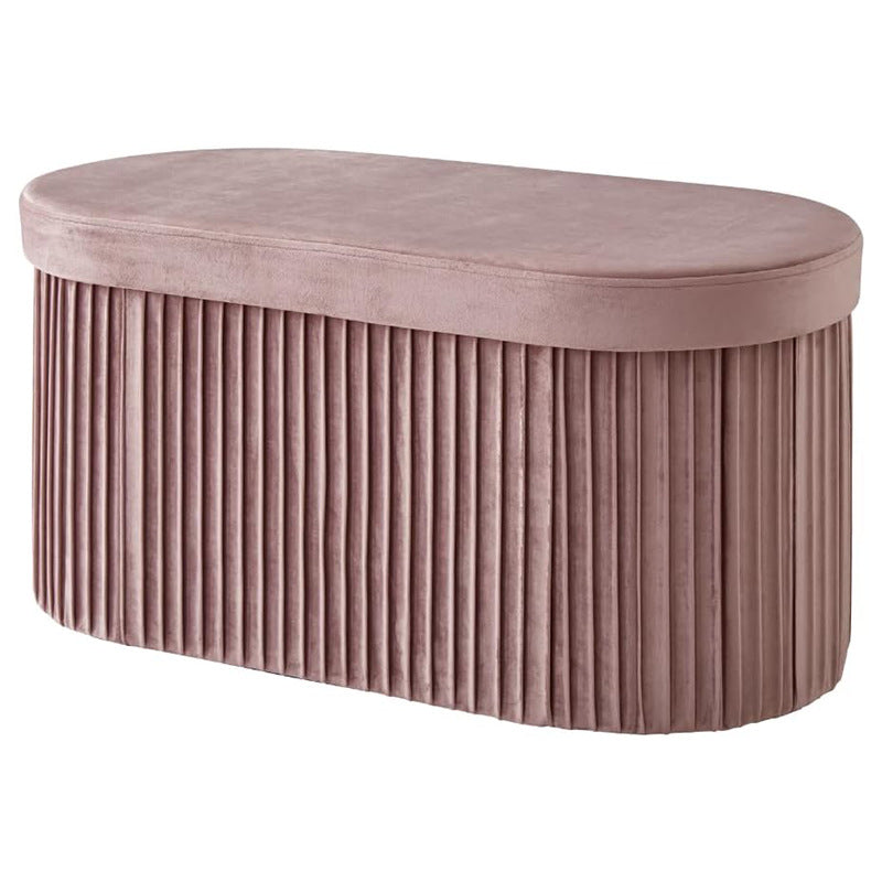 Velvet Textured Storage Ottoman Stornfield