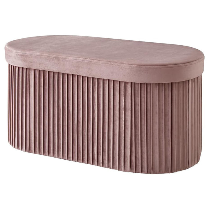 Velvet Textured Storage Ottoman Stornfield