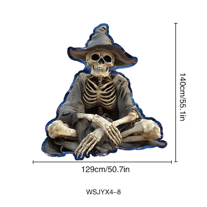 Large Halloween wall sticker vinyl with dancing skeletons and removable self-adhesive film