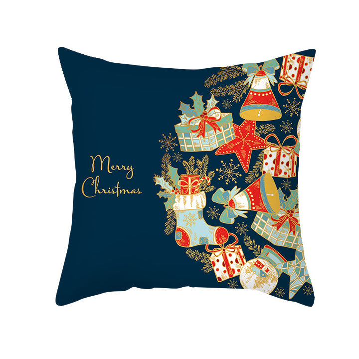 Decorative Holiday Throw Pillow Cover with Festive Ornament Print