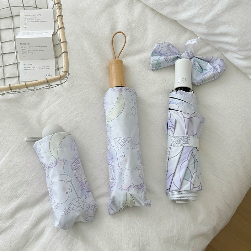 Ladies Folding Umbrella with Floral Minimalism Stornfield