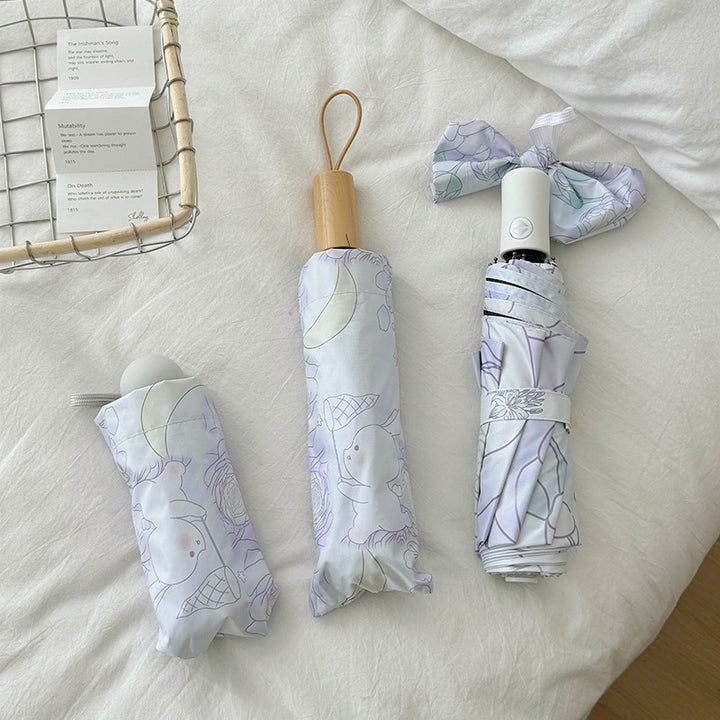 Ladies Folding Umbrella with Floral Minimalism Stornfield