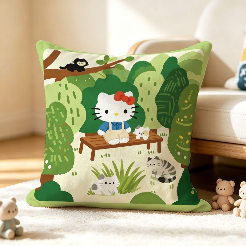 Cute Cartoon-Themed Decorative Throw Pillow