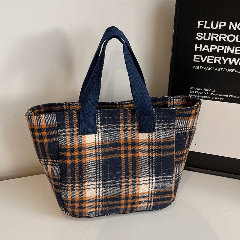 Casual Plaid Shopping Tote