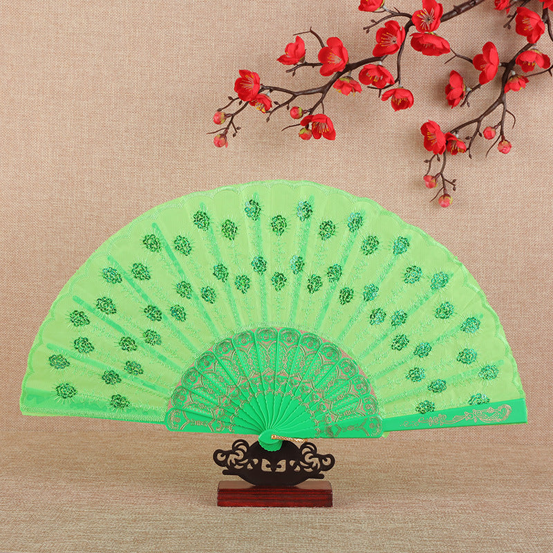 Women's folding fan with artistic decorations Stornfield