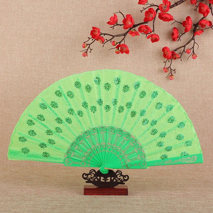 Women's folding fan with artistic decorations Stornfield