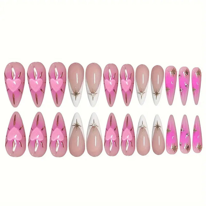 Heart-Embellished Stiletto Press-On Nails Stornfield