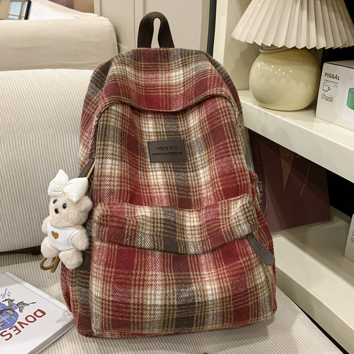 Cozy Plaid Backpack Stornfield