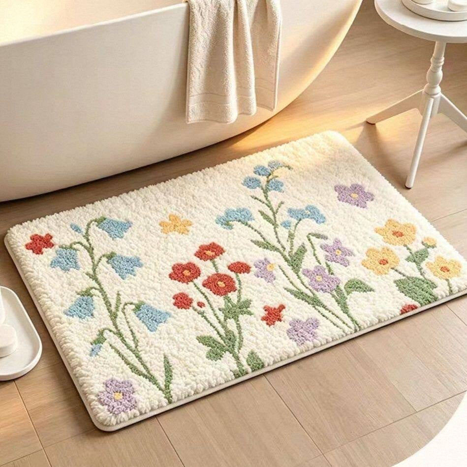 Ghost-Themed Plush Bath Mat for Bathroom