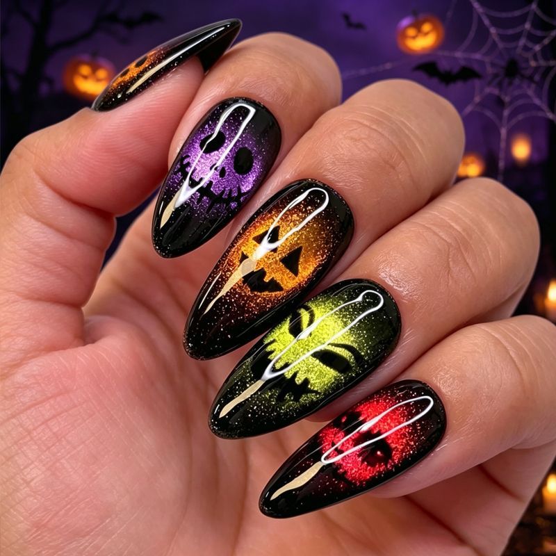 Halloween-Themed Press-On Nail Art Set Stornfield
