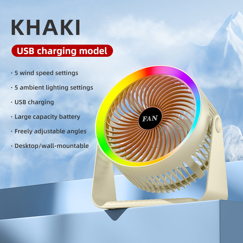 Unisex USB Rechargeable Multifunctional Desk Fan Stornfield