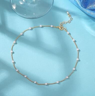 Elegant Pearl and Chain Anklet Stornfield