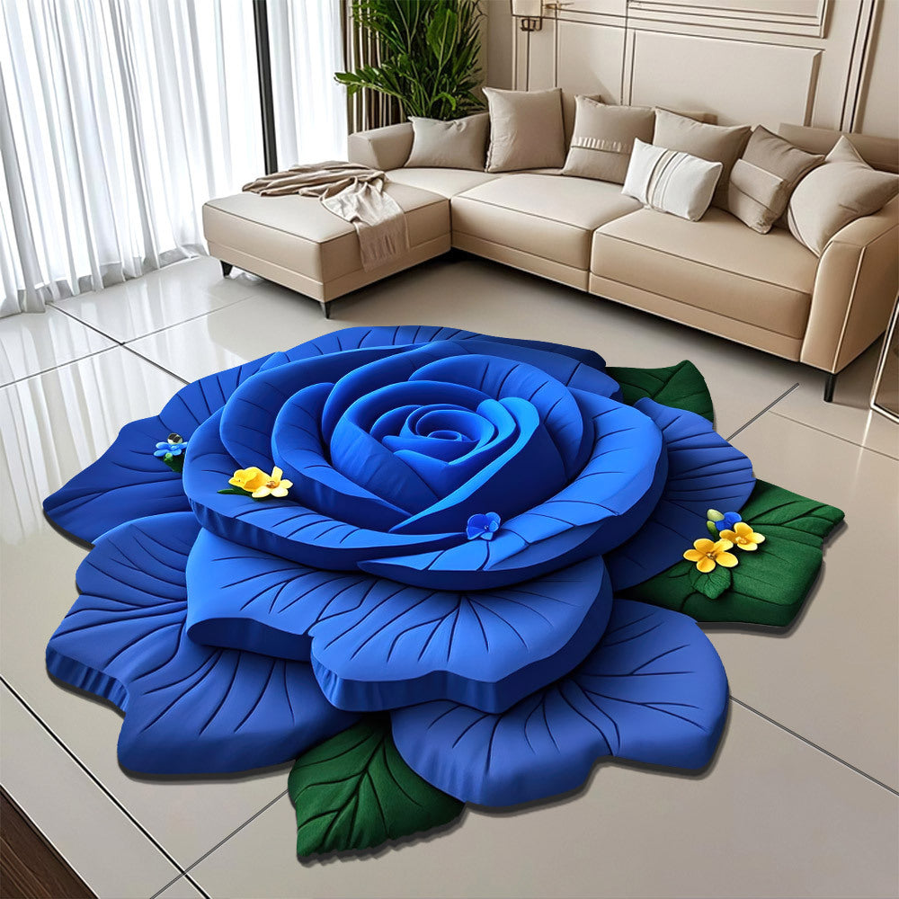 Floral-Themed Plush Area Rug