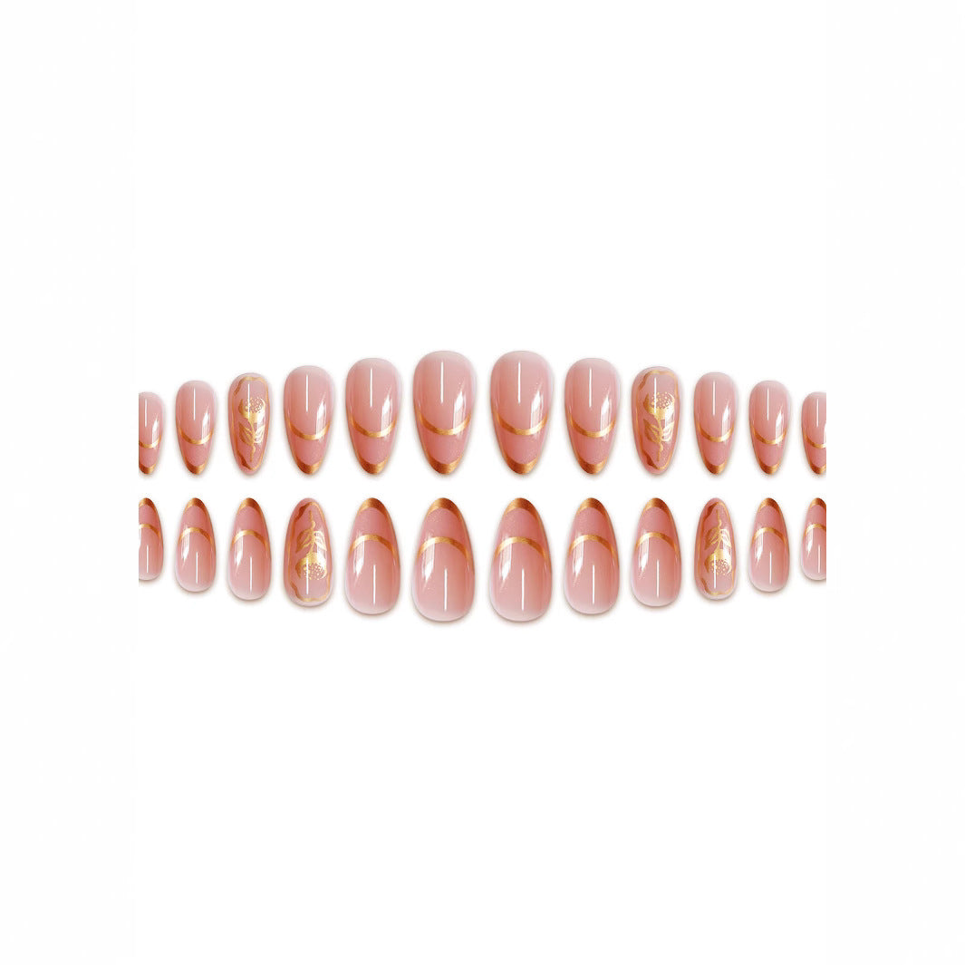 Elegant Floral Accent Press-On Nails Stornfield