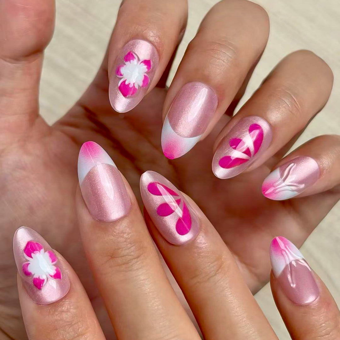 Artistic Floral Design Press-On Nail Set Stornfield
