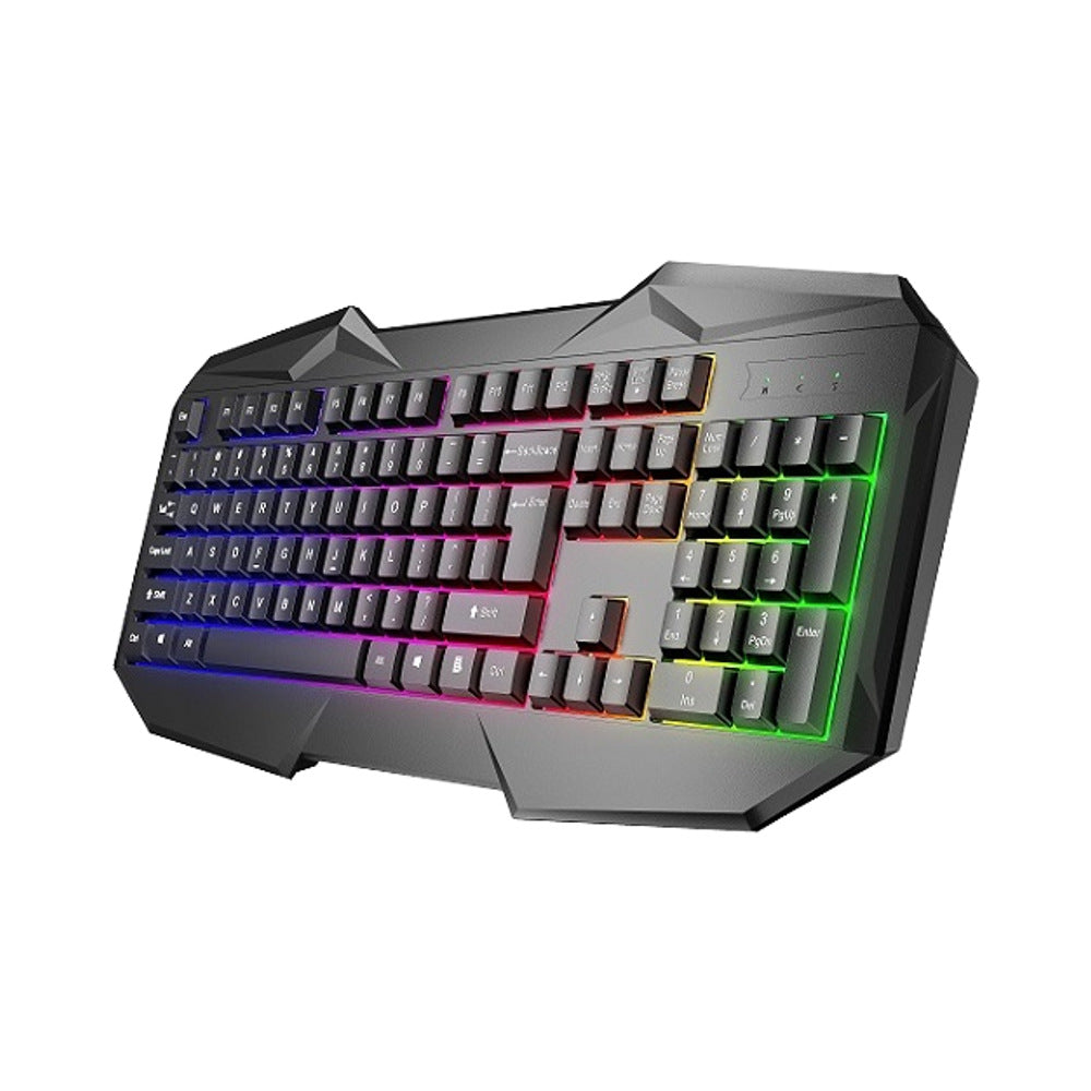 Rgb illuminated gaming keyboard with ergonomic design Stornfield