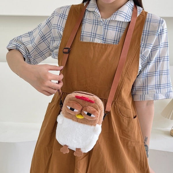 Plush Chicken-Themed Crossbody Bag