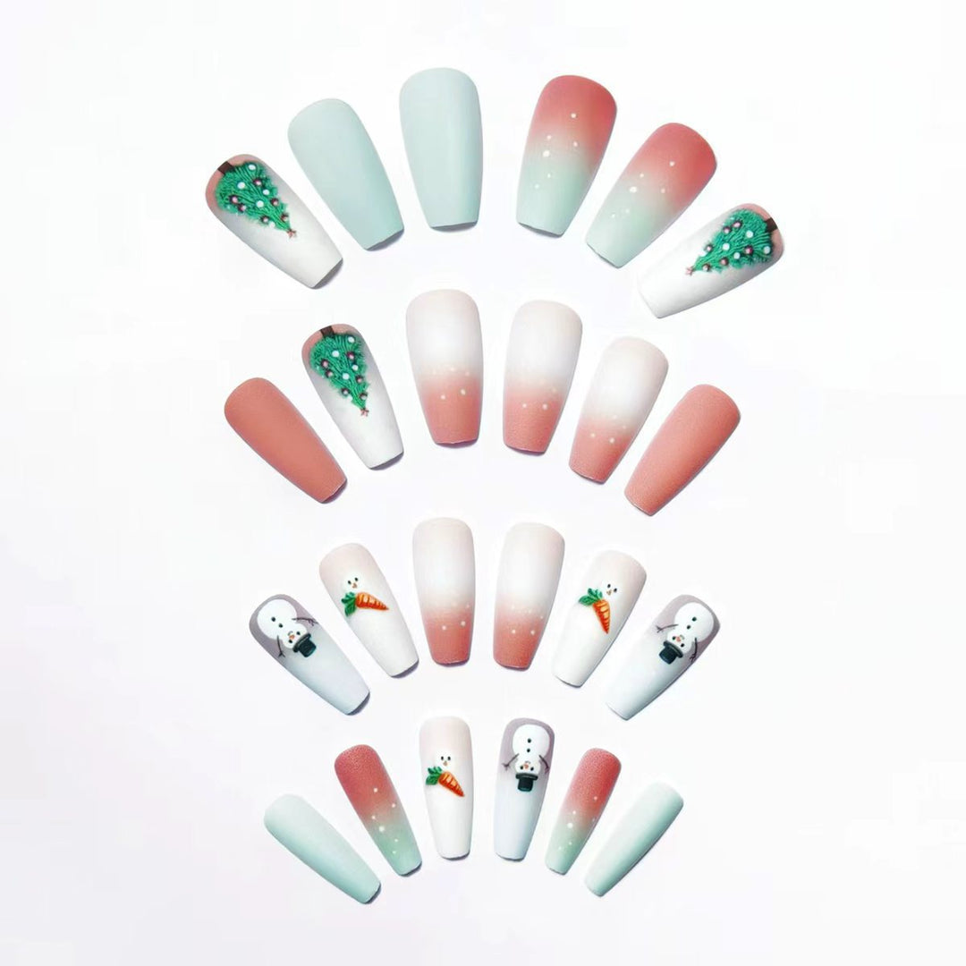 Artificial nails with winter snowman design Stornfield
