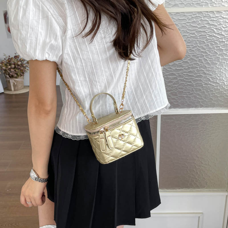 Quilted Faux Leather Mini Crossbody Bag