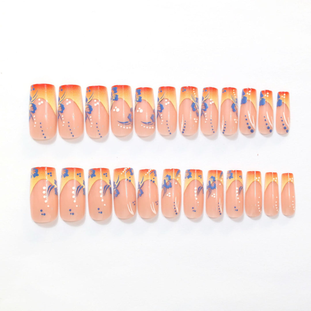Floral Acrylic Nail Art Extensions Stornfield