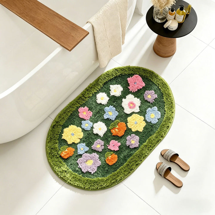Floral Embellished Bath Mat